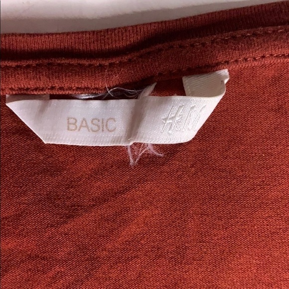 H&M Basic Short Sleeve Brick Red T-shirt Dress mini women’s small - Picture 4 of 6